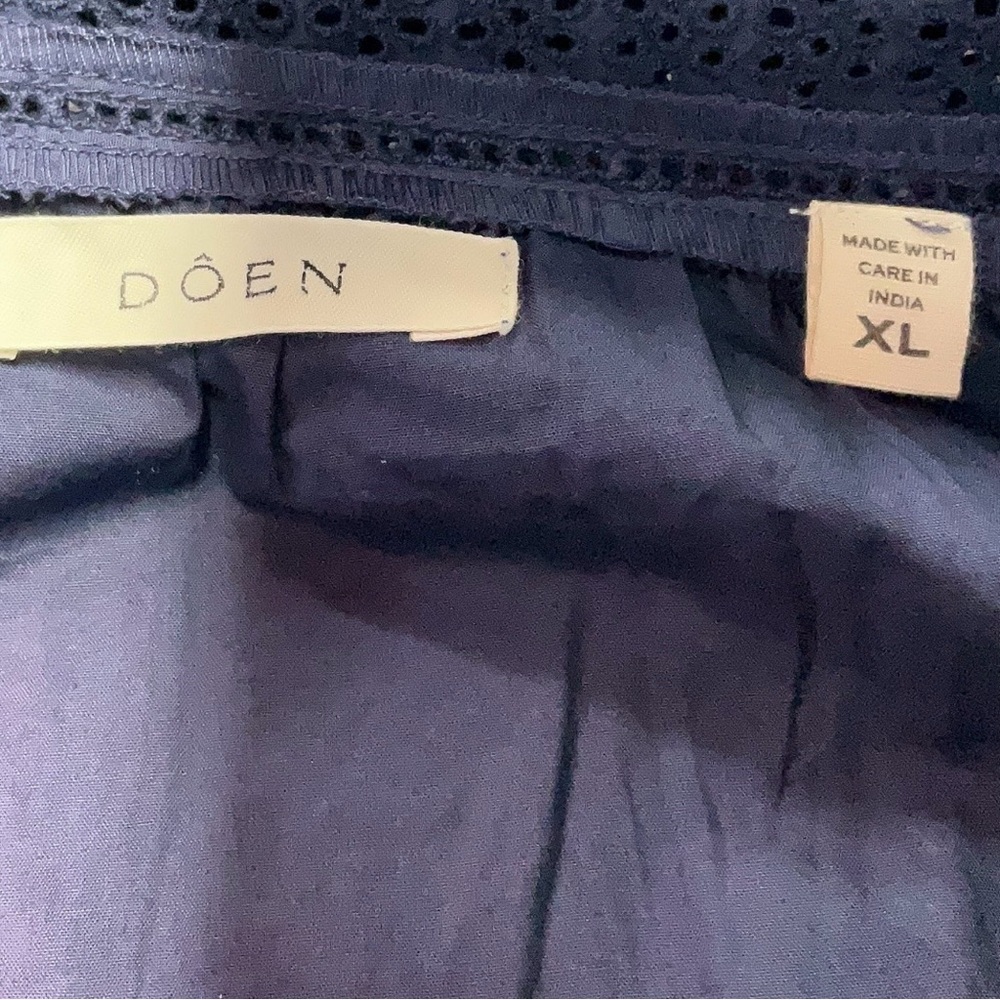 Doen Saison broderie anglaise-trimmed Maxi Dress Navy XL - Picture 3 of 11
